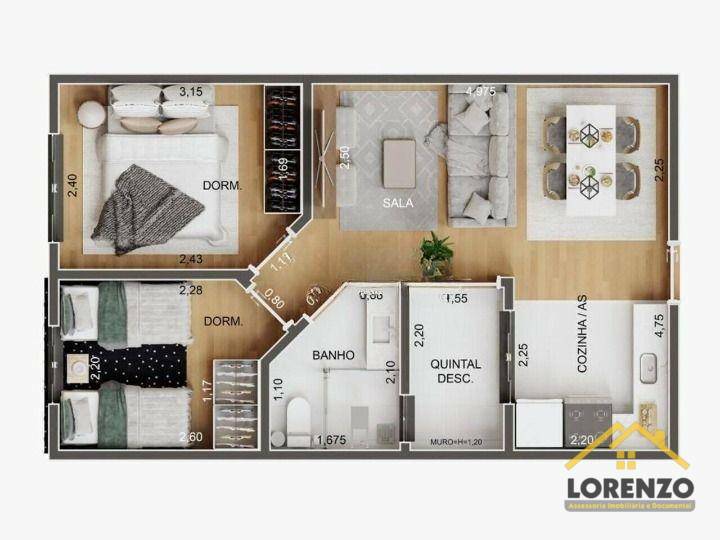 Apartamento à venda com 2 quartos, 42m² - Foto 2