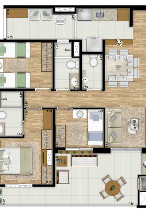 Apartamento à venda com 3 quartos, 157m² - Foto 11