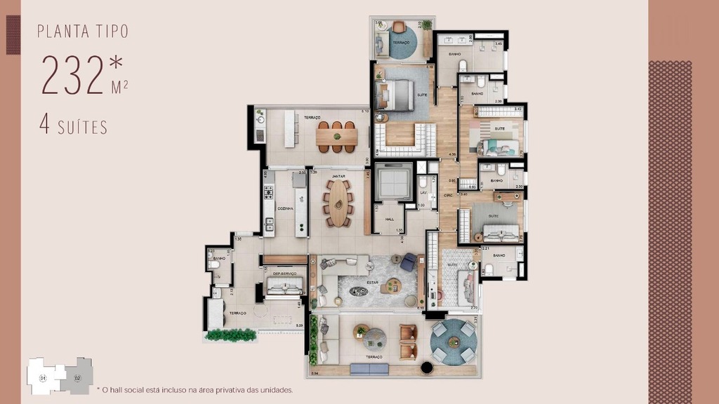 Apartamento à venda com 4 quartos, 232m² - Foto 6