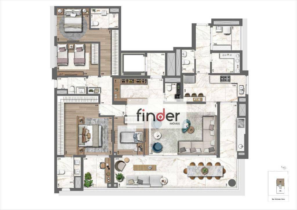 Apartamento à venda com 3 quartos, 212m² - Foto 45