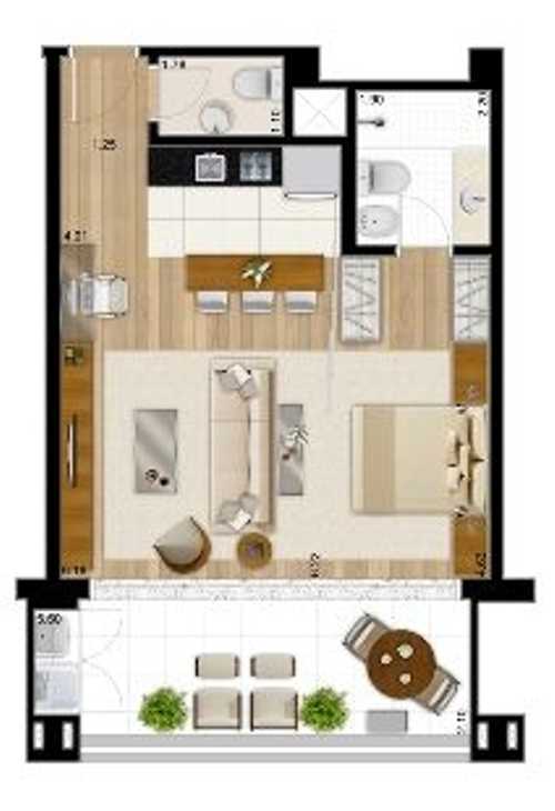 Apartamento à venda com 1 quarto, 58m² - Foto 5