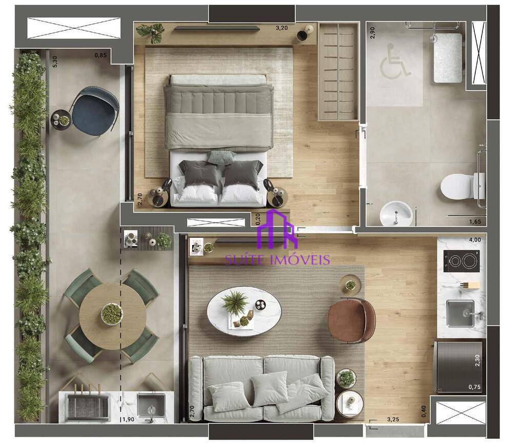 Apartamento à venda com 1 quarto, 36m² - Foto 9