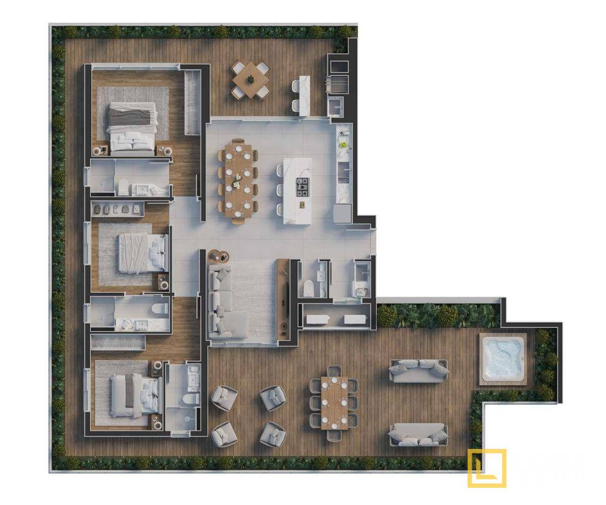 Apartamento à venda com 3 quartos, 228m² - Foto 1