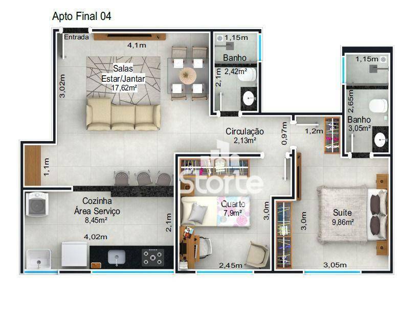 Apartamento à venda com 2 quartos, 51m² - Foto 5