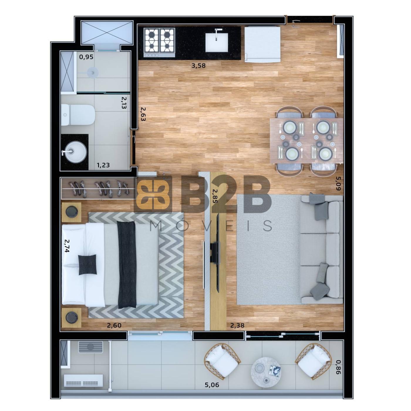 Apartamento à venda com 1 quarto, 35m² - Foto 14