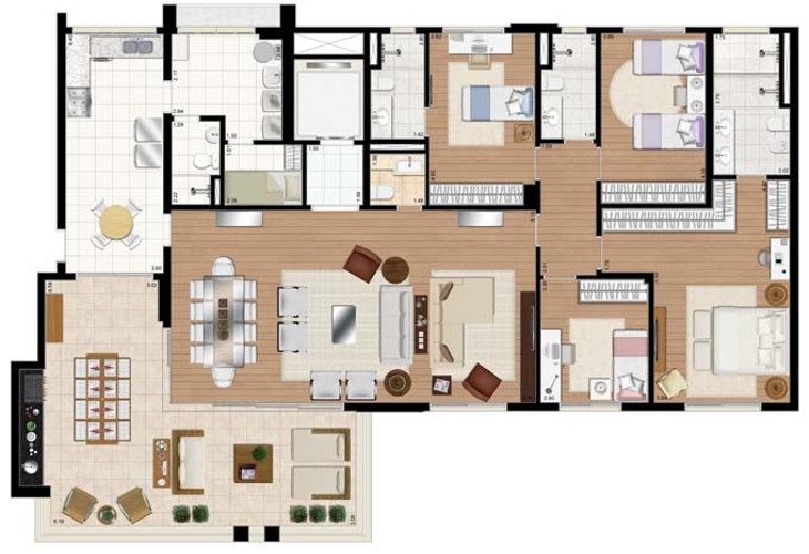 Apartamento à venda com 4 quartos, 233m² - Foto 2