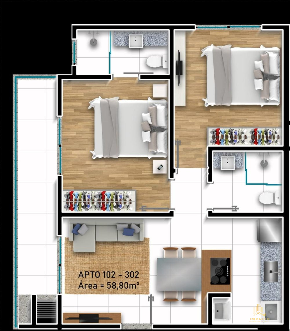 Apartamento à venda com 3 quartos, 70m² - Foto 4