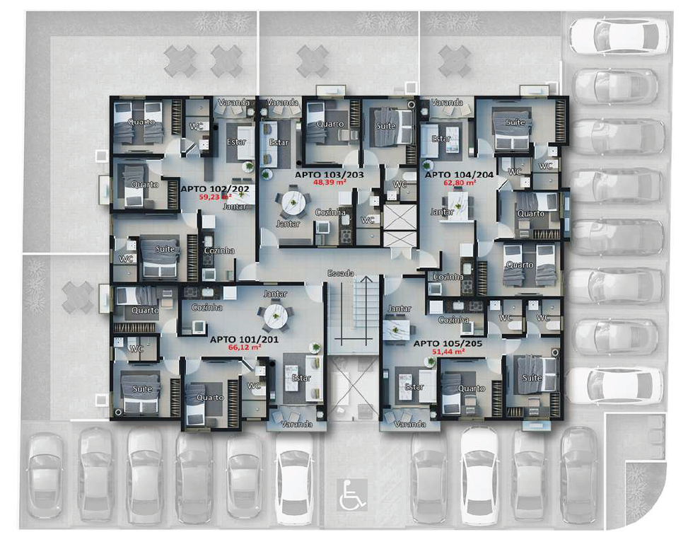 Apartamento à venda com 3 quartos, 59m² - Foto 7