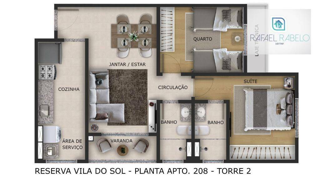 Apartamento à venda com 2 quartos, 54m² - Foto 6