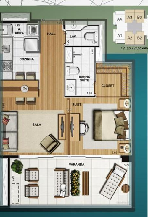 Apartamento à venda com 1 quarto, 61m² - Foto 12