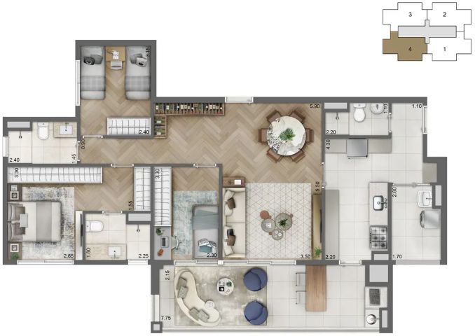 Apartamento à venda com 3 quartos, 113m² - Foto 6