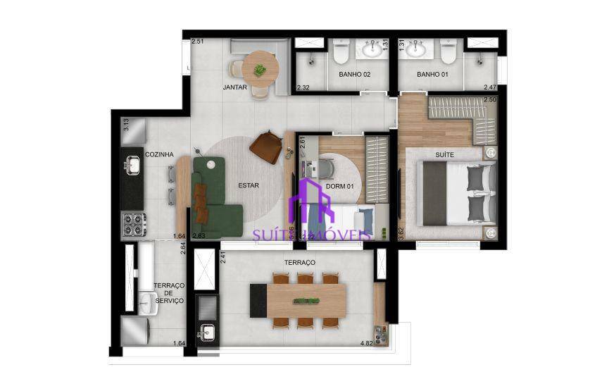 Apartamento à venda com 2 quartos, 67m² - Foto 28