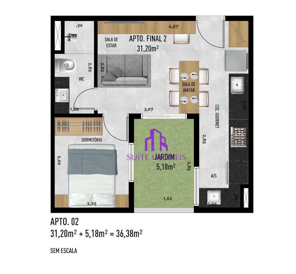 Apartamento à venda com 2 quartos, 37m² - Foto 22