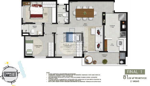 Apartamento à venda com 3 quartos, 81m² - Foto 2