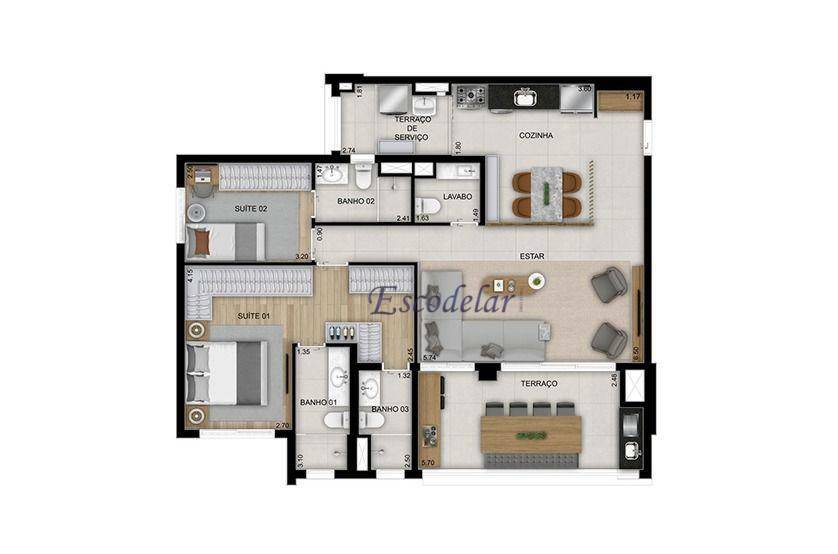 Apartamento à venda com 3 quartos, 119m² - Foto 17