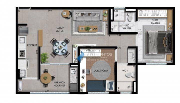 Apartamento à venda com 2 quartos, 67m² - Foto 6