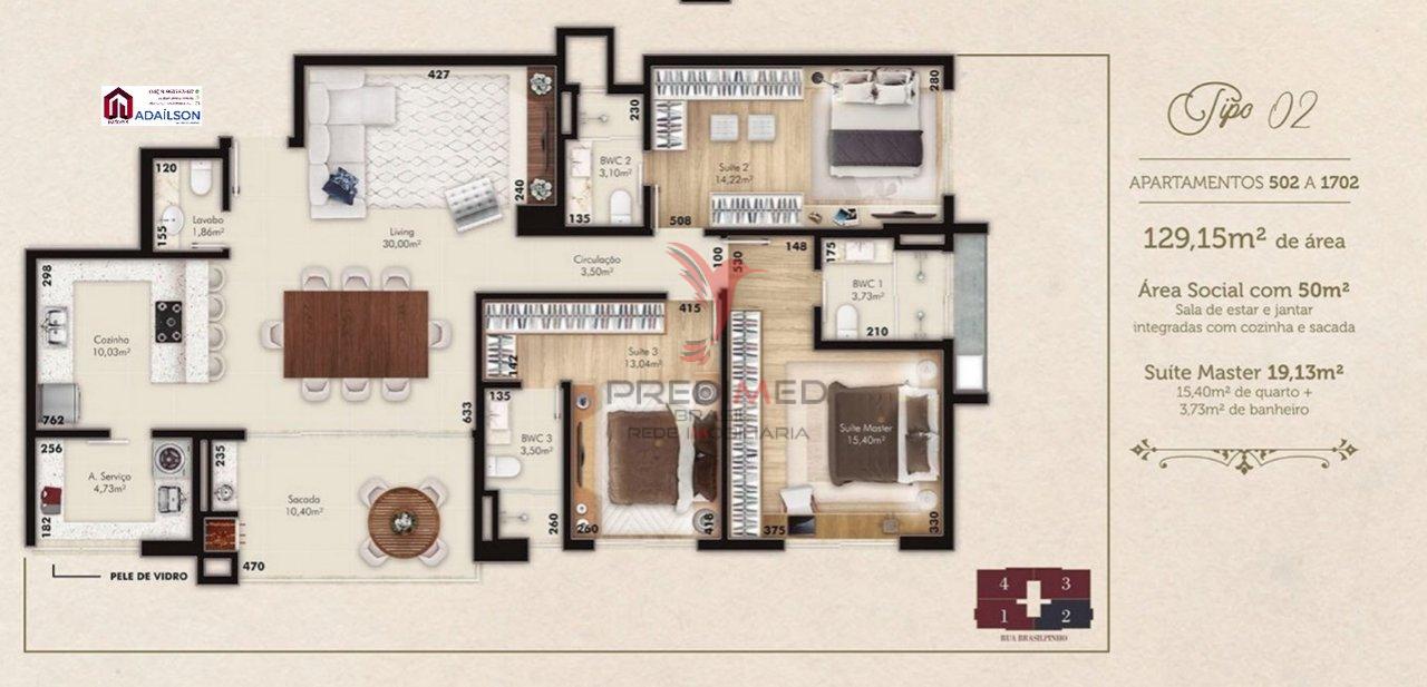 Apartamento à venda com 3 quartos, 128m² - Foto 18