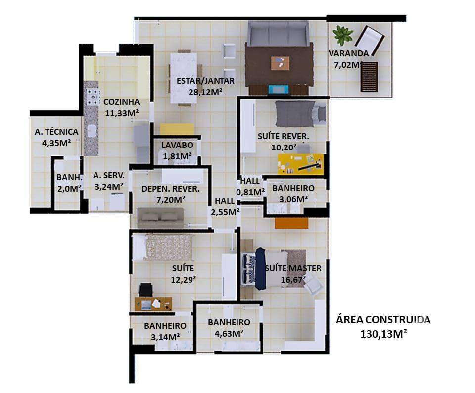 Apartamento à venda com 3 quartos, 136m² - Foto 31