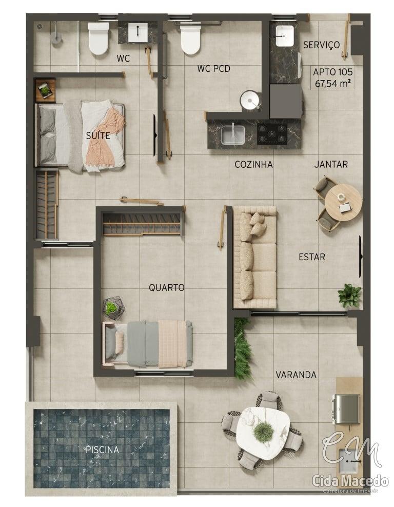 Apartamento à venda com 2 quartos, 57m² - Foto 41