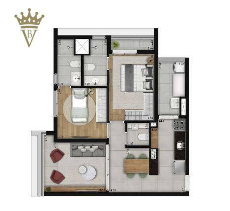 Apartamento à venda com 2 quartos, 67m² - Foto 4