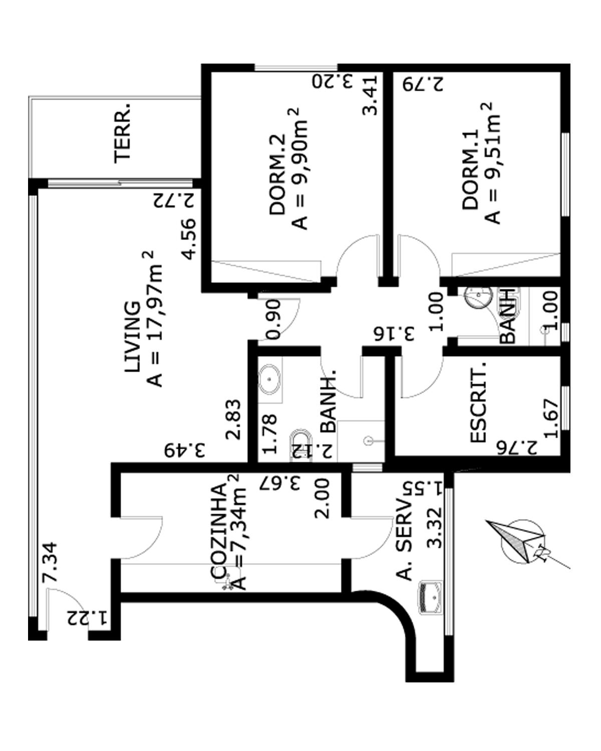 Apartamento à venda com 2 quartos, 85m² - Foto 2