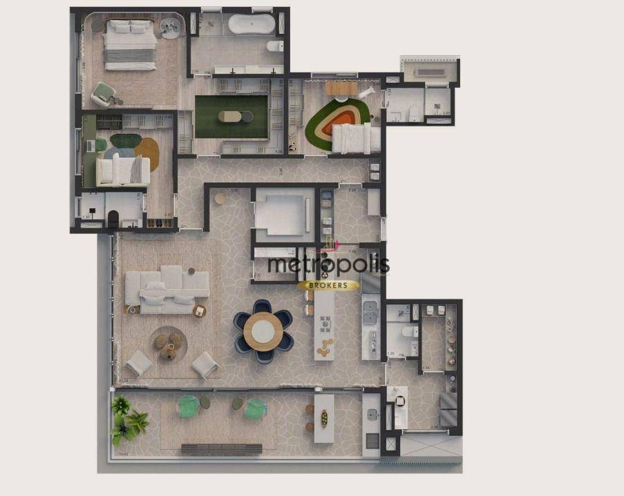 Apartamento à venda com 3 quartos, 210m² - Foto 8