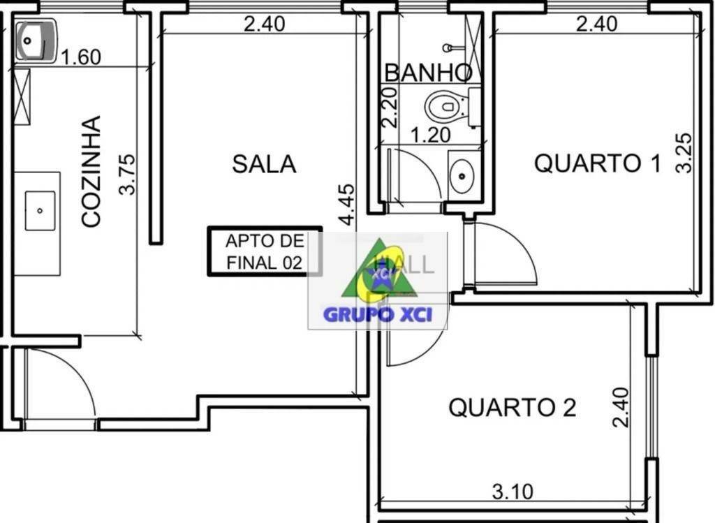 Apartamento à venda com 2 quartos, 43m² - Foto 8