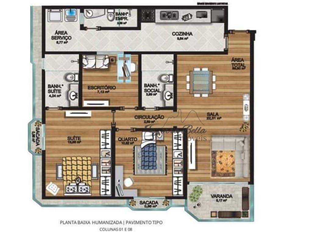 Apartamento à venda com 2 quartos, 101m² - Foto 10