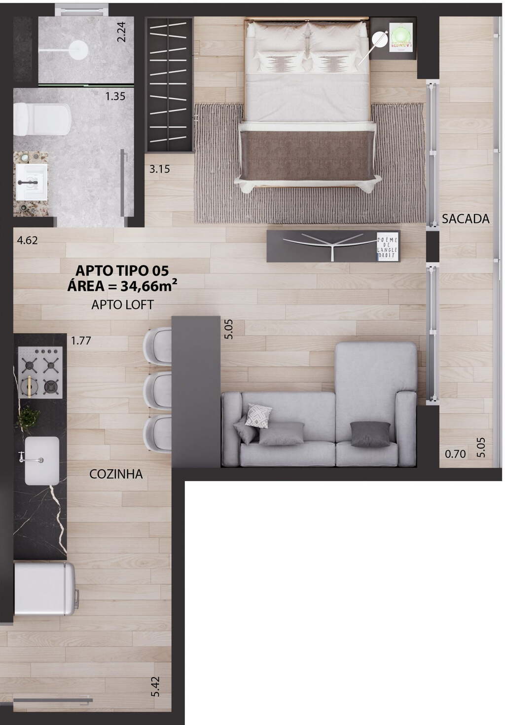 Apartamento à venda com 1 quarto, 3466m² - Foto 43