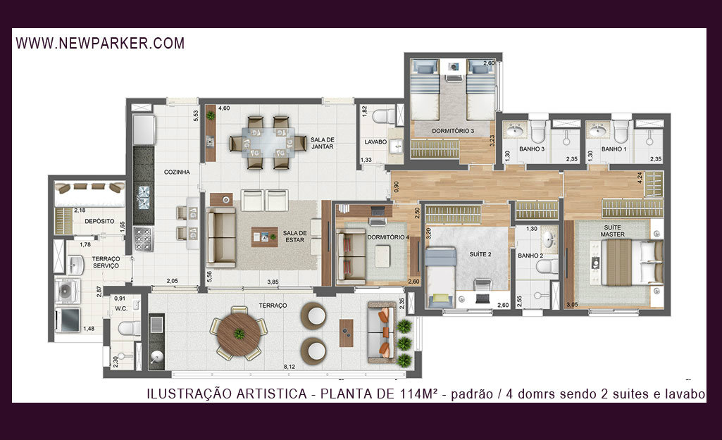 Apartamento à venda com 4 quartos, 141m² - Foto 2