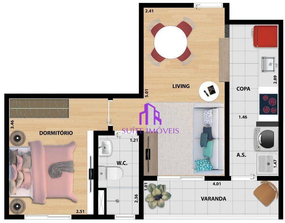 Apartamento à venda com 1 quarto, 40m² - Foto 6