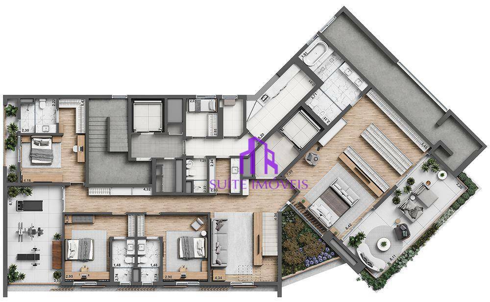 Apartamento à venda com 4 quartos, 340m² - Foto 2