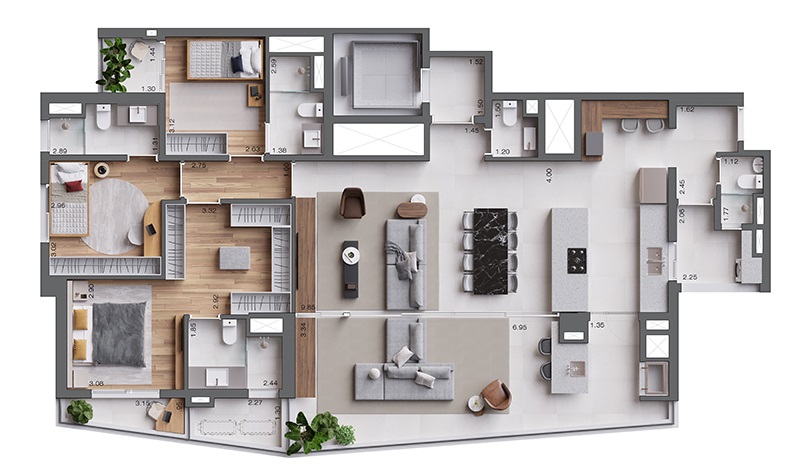 Apartamento à venda com 3 quartos, 168m² - Foto 3