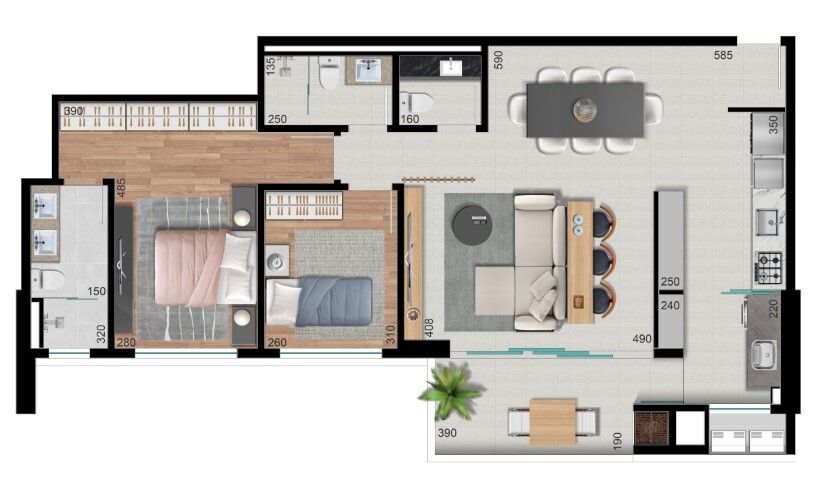 Apartamento à venda com 2 quartos, 101m² - Foto 21