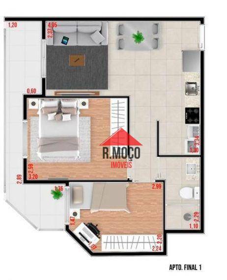 Apartamento à venda com 2 quartos, 46m² - Foto 3