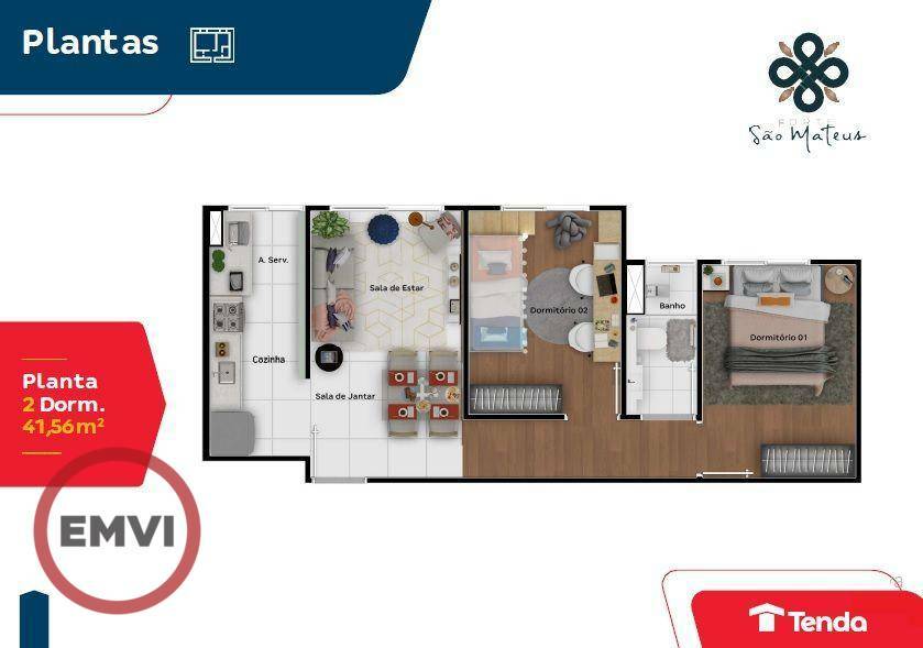 Apartamento à venda com 2 quartos, 41m² - Foto 14