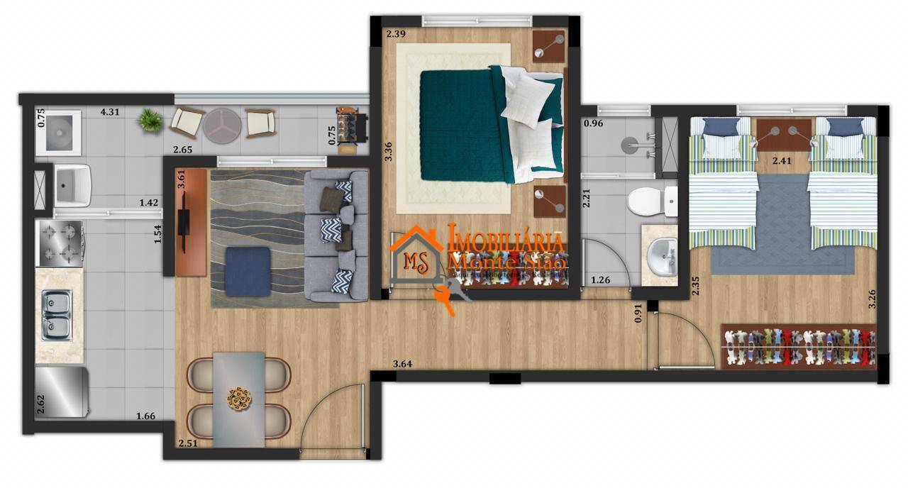 Apartamento à venda com 2 quartos, 46m² - Foto 11