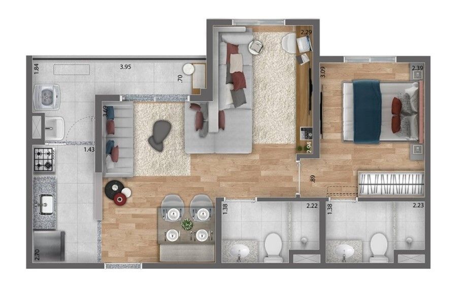 Apartamento à venda com 2 quartos, 46m² - Foto 28