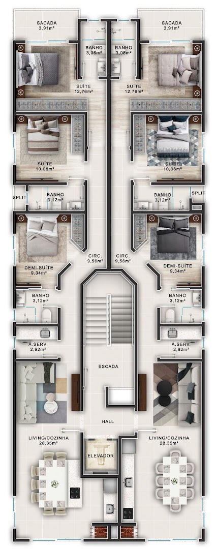 Apartamento à venda com 3 quartos, 101m² - Foto 19