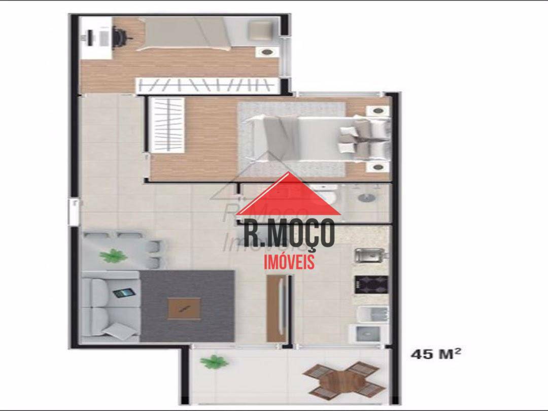 Apartamento à venda com 2 quartos, 37m² - Foto 3