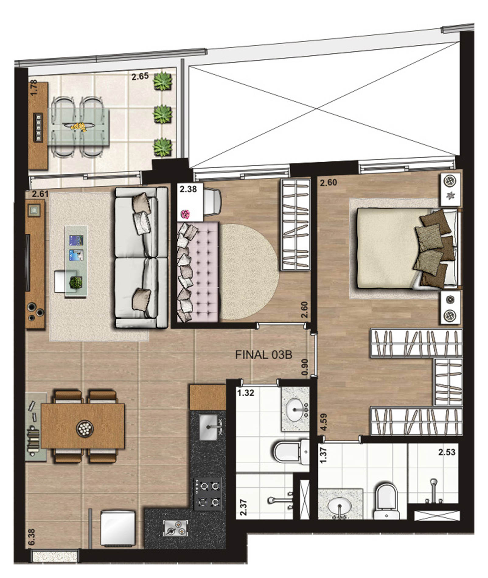 Apartamento à venda com 2 quartos, 60m² - Foto 2