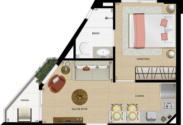 Apartamento à venda com 1 quarto, 37m² - Foto 5