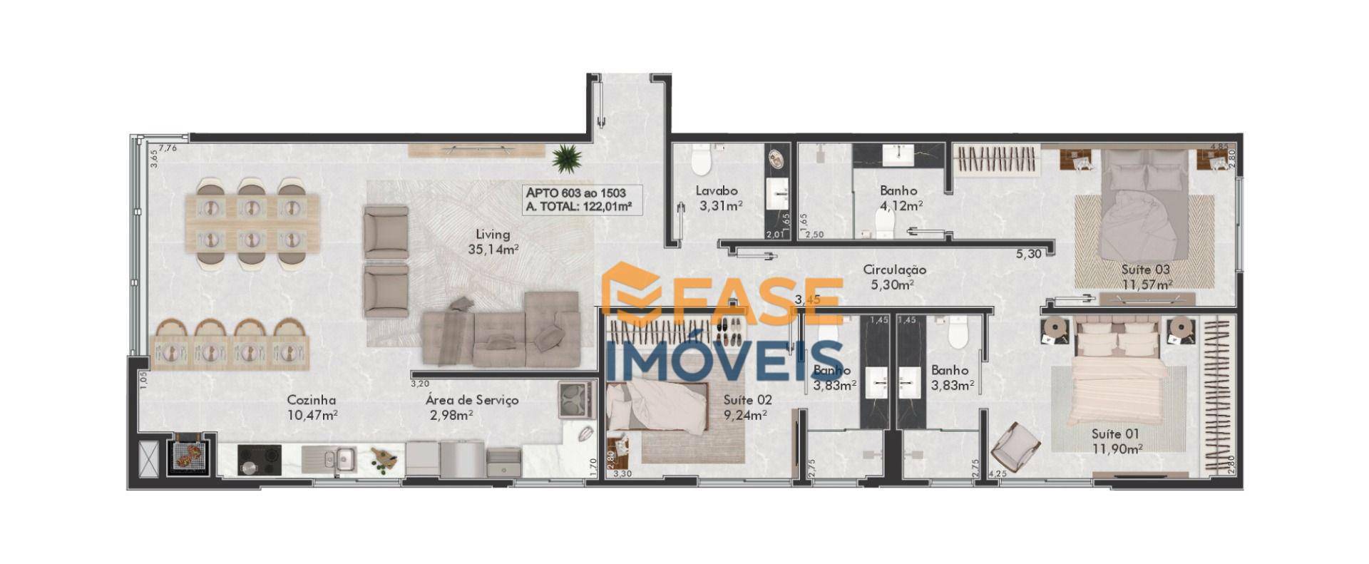 Apartamento à venda com 3 quartos, 122m² - Foto 12