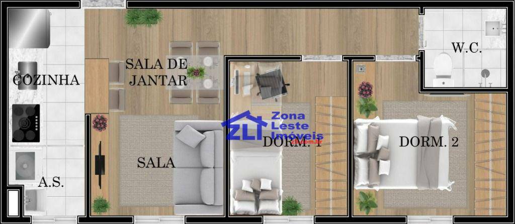 Apartamento à venda com 2 quartos, 45m² - Foto 2