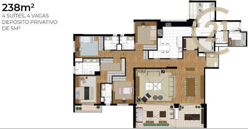 Apartamento à venda com 4 quartos, 240m² - Foto 61