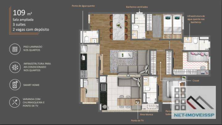 Apartamento à venda com 3 quartos, 109m² - Foto 20