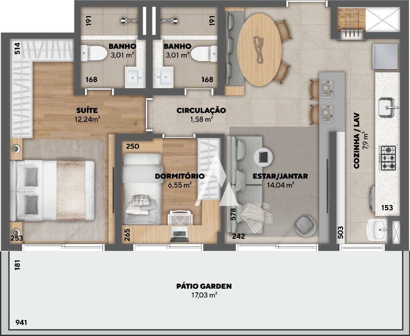 Apartamento à venda com 2 quartos, 56m² - Foto 4