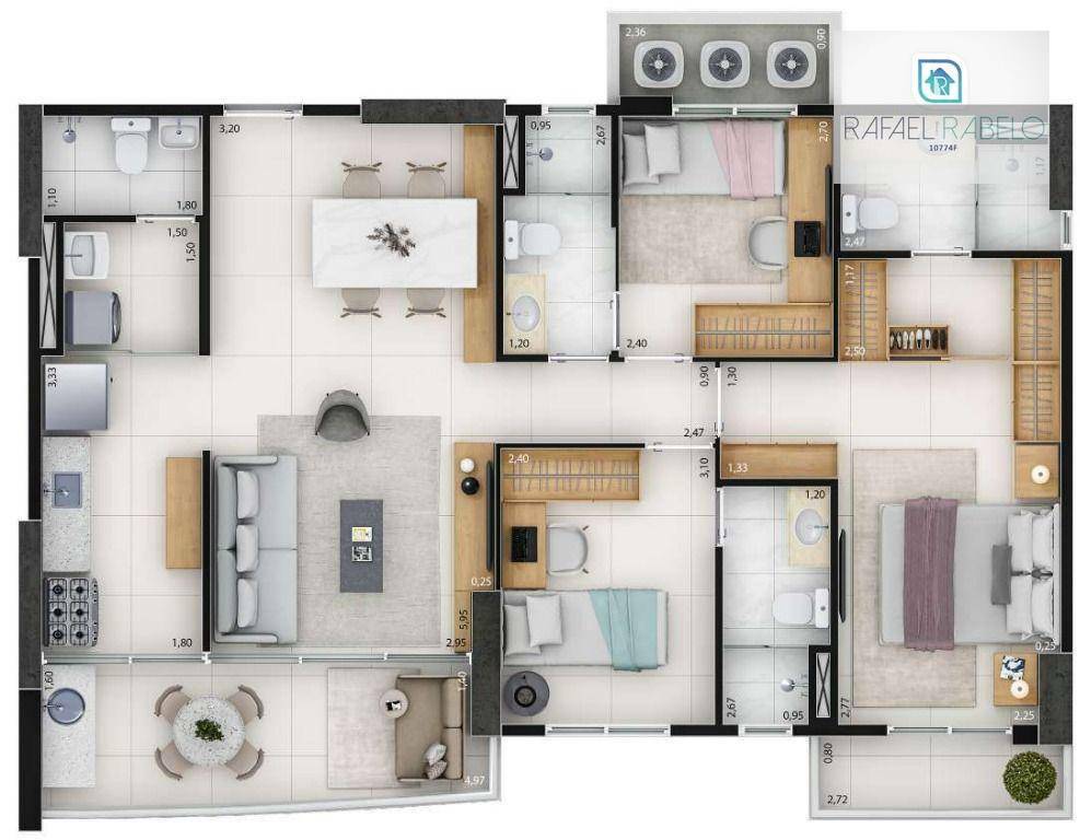 Apartamento à venda com 3 quartos, 123m² - Foto 12