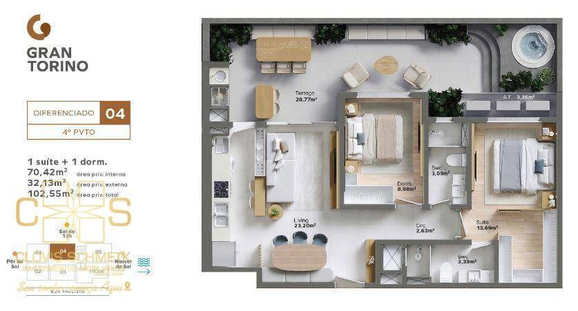 Apartamento à venda com 1 quarto, 77m² - Foto 21