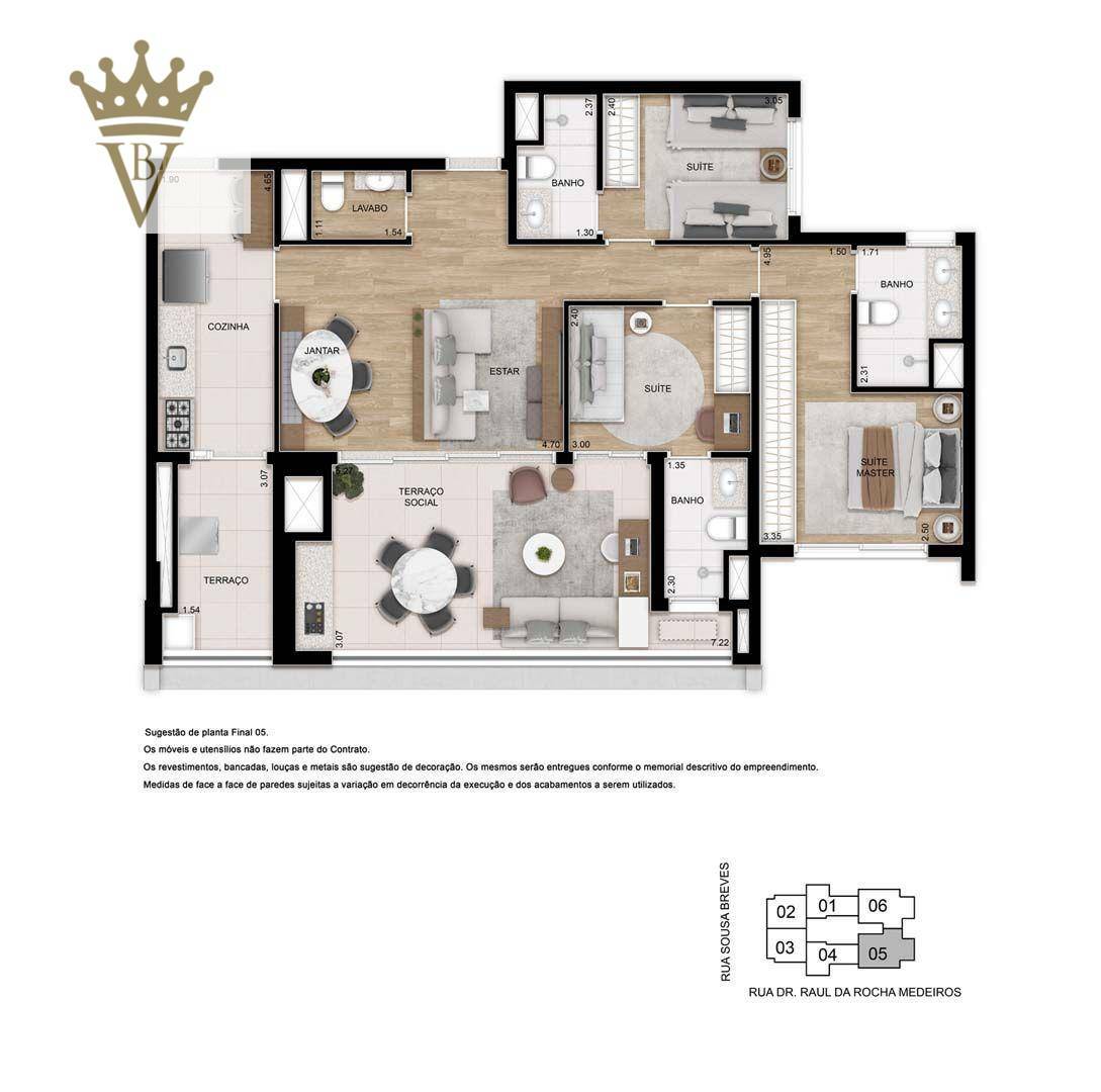 Apartamento à venda com 3 quartos, 109m² - Foto 3